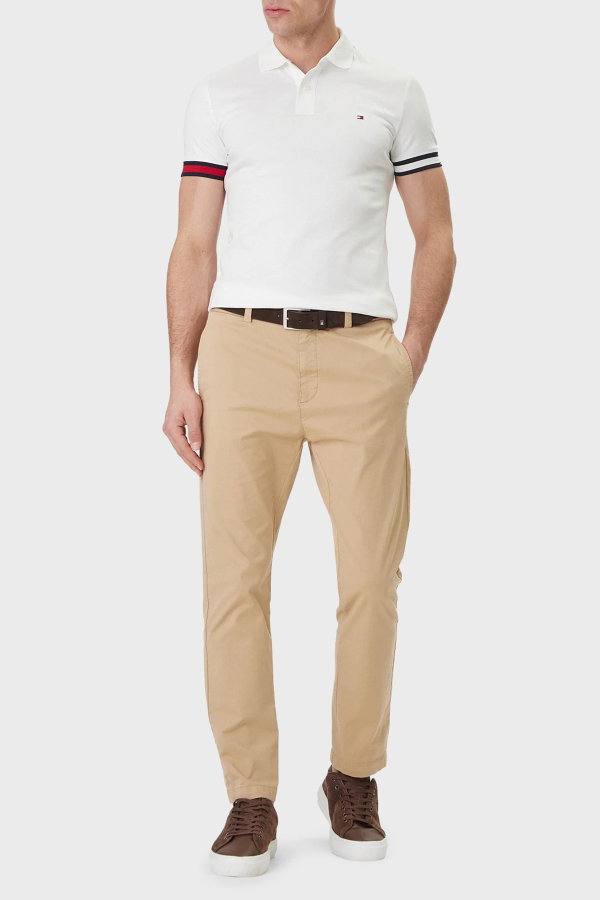 Tommy Hilfiger Erkek Polo Yaka T-shirt Beyaz