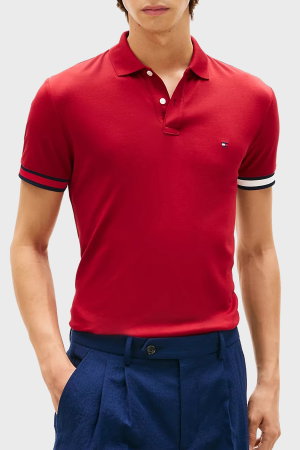 Tommy Hilfiger Erkek Polo Yaka T-shirt BORDO
