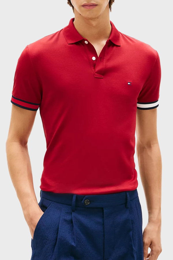 Tommy Hilfiger Erkek Polo Yaka T-shirt BORDO