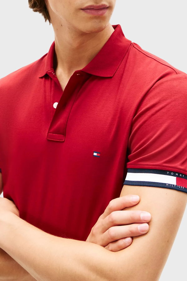 Tommy Hilfiger Erkek Polo Yaka T-shirt BORDO