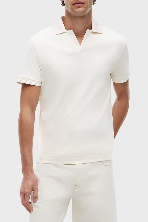 Tommy Hilfiger Erkek Polo Yaka T-shirt EKRU