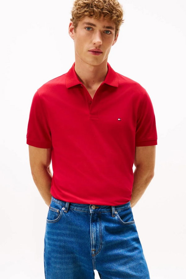 Tommy Hilfiger Erkek Polo Yaka T-shirt KIRMIZI