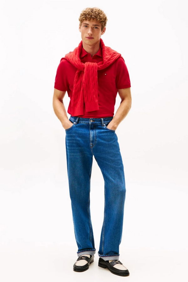Tommy Hilfiger Erkek Polo Yaka T-shirt KIRMIZI