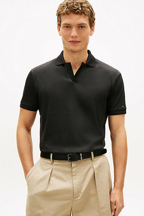 Tommy Hilfiger Erkek Polo Yaka T-shirt SIYAH