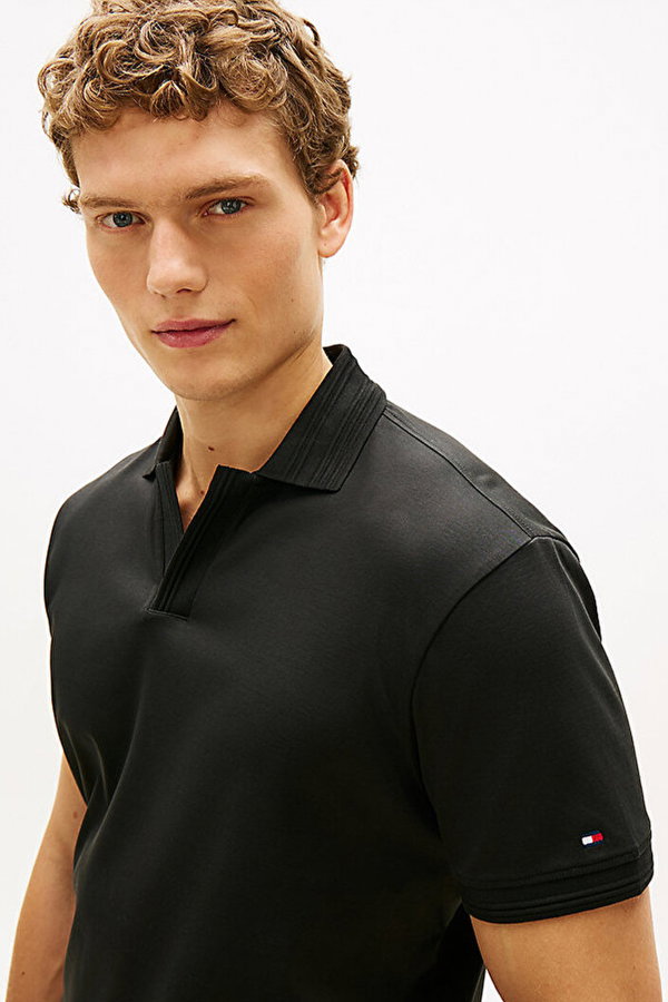 Tommy Hilfiger Erkek Polo Yaka T-shirt SIYAH