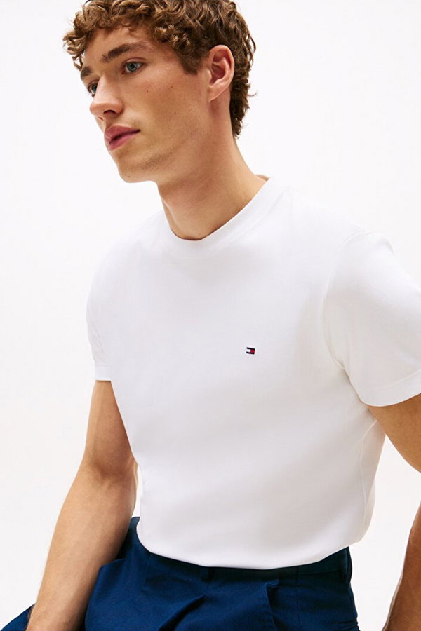 Tommy Hilfiger Erkek T-shirt Beyaz