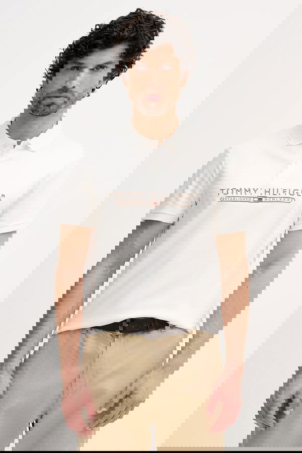 Tommy Hilfiger Erkek T-shirt Beyaz