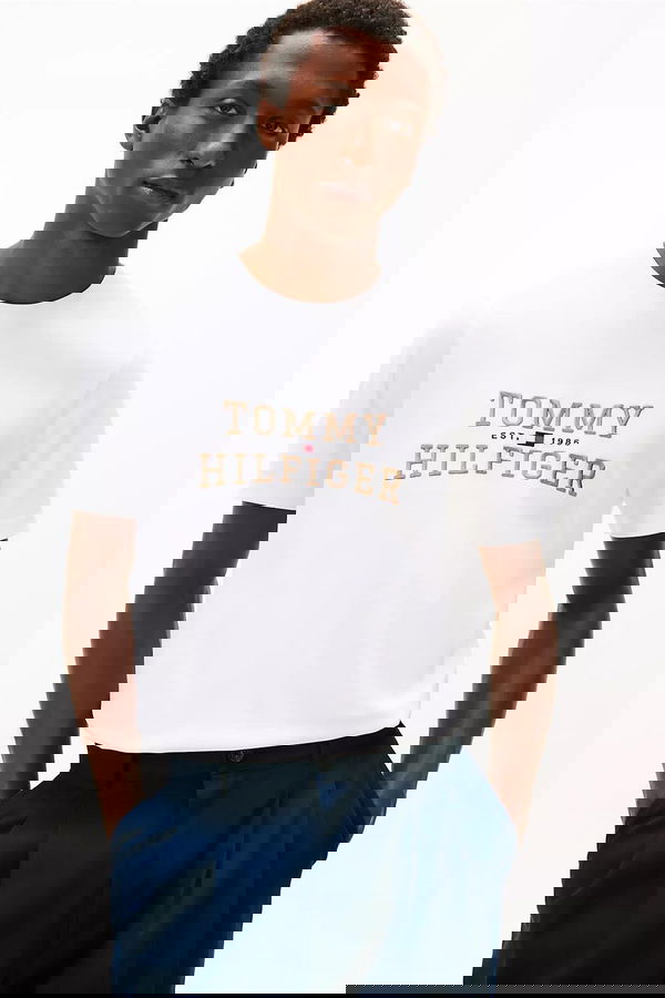 Tommy Hilfiger Erkek T-shirt Beyaz