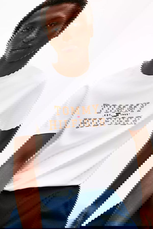 Tommy Hilfiger Erkek T-shirt Beyaz