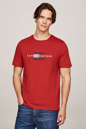 Tommy Hilfiger Erkek T-shirt Kırmızı Tommy Hilfiger Erkek T-shirt Kırmızı