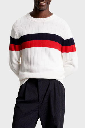 Tommy Hilfiger Erkek Triko Kazak Beyaz Tommy Hilfiger Erkek Triko Kazak Beyaz