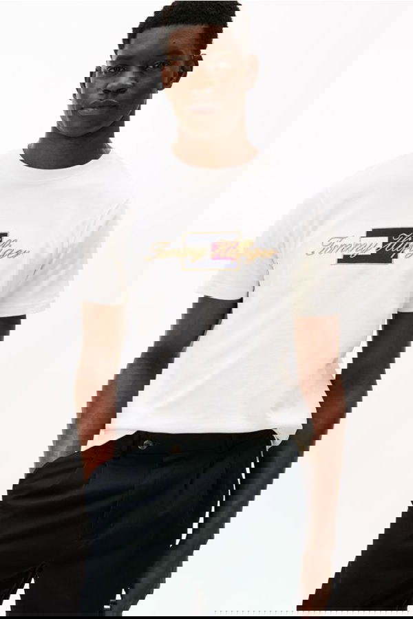 Tommy Hilfiger Erkek T-shirt Beyaz