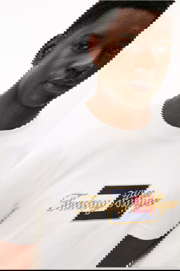 Tommy Hilfiger Erkek T-shirt Beyaz