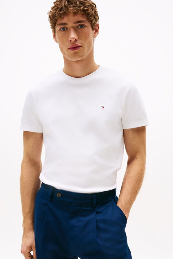 Tommy Hilfiger Erkek T-shirt Beyaz