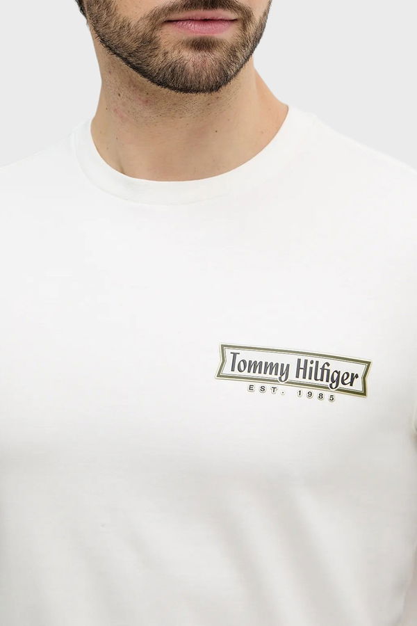 Tommy Hilfiger Erkek T-shirt EKRU