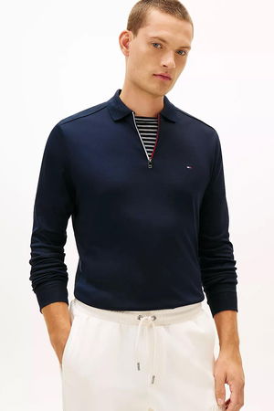 Tommy Hilfiger Erkek Uzun Kol T-shirt LACIVERT