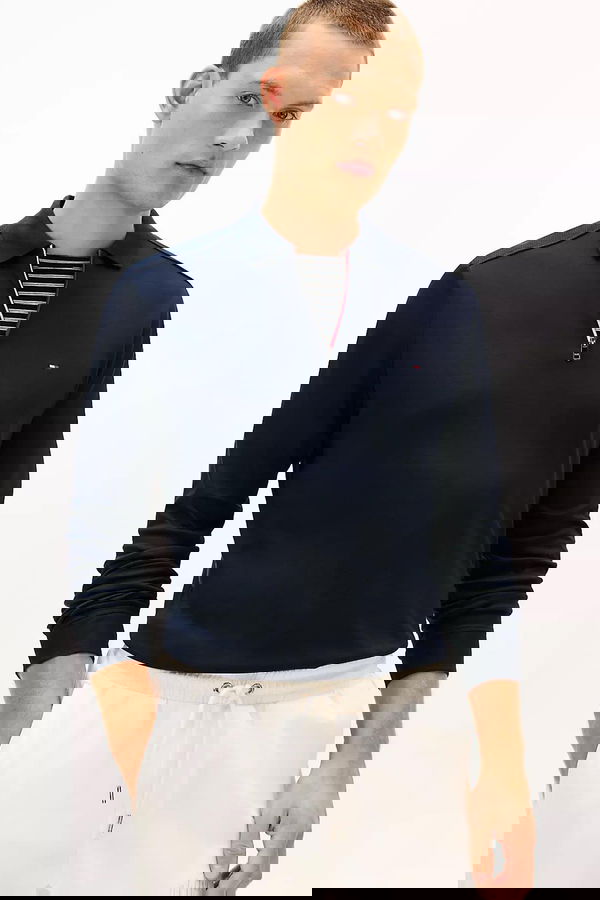 Tommy Hilfiger Erkek Uzun Kol T-shirt LACIVERT