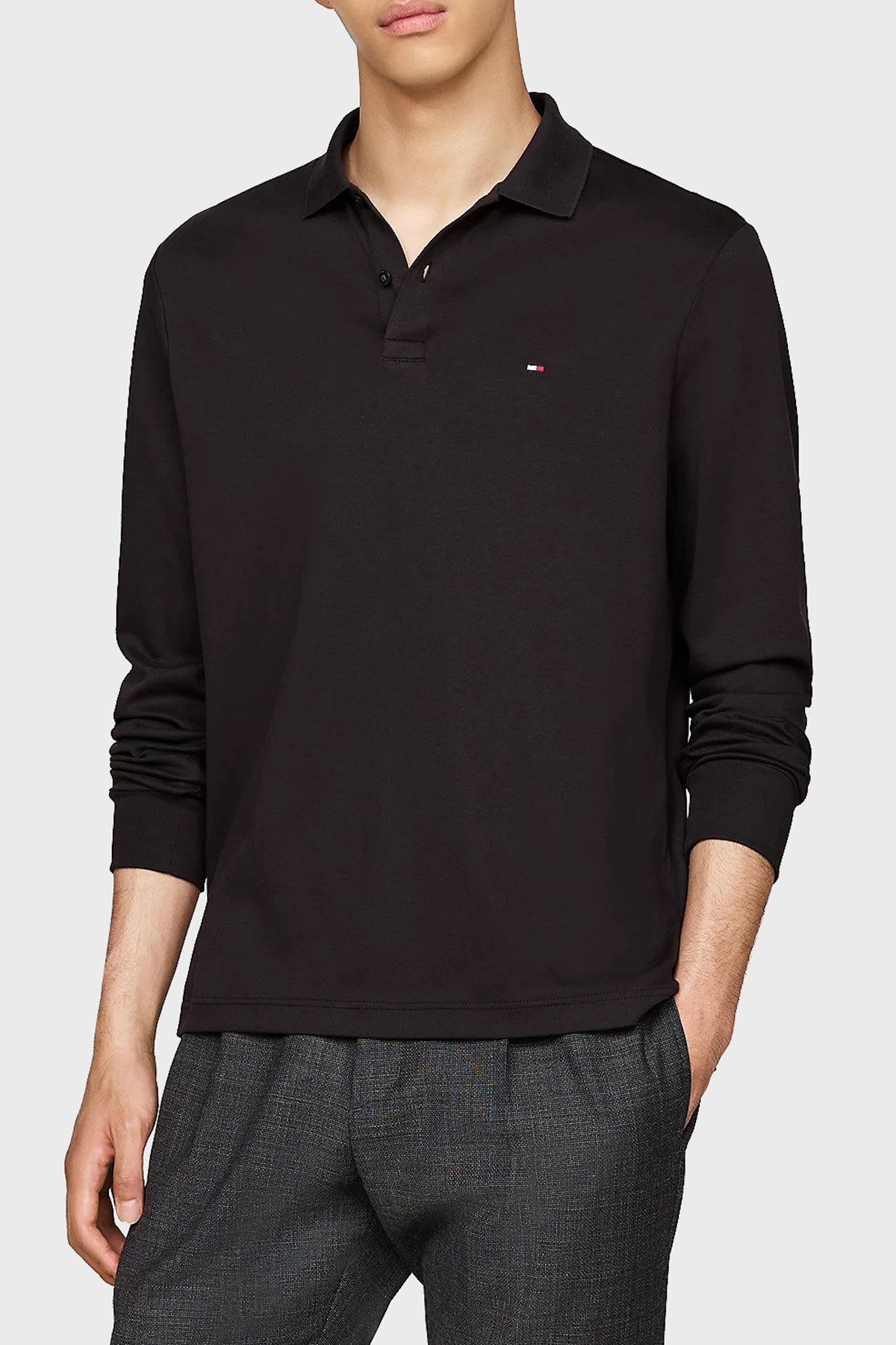 Tommy Hilfiger Erkek Uzun Kol T-shirt SIYAH