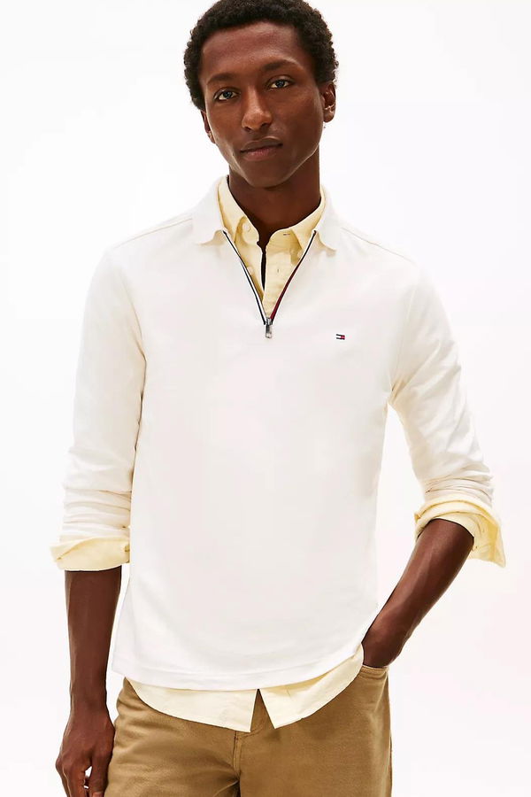 Tommy Hilfiger Erkek Uzun Kol T-shirt KREM