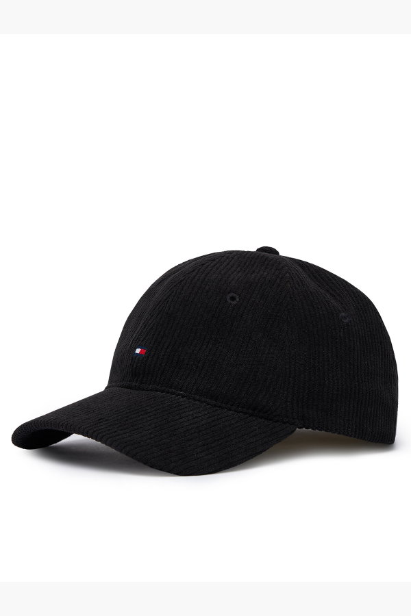 Tommy Hilfiger Flag Cord 6 Panel Erkek Şapka SIYAH