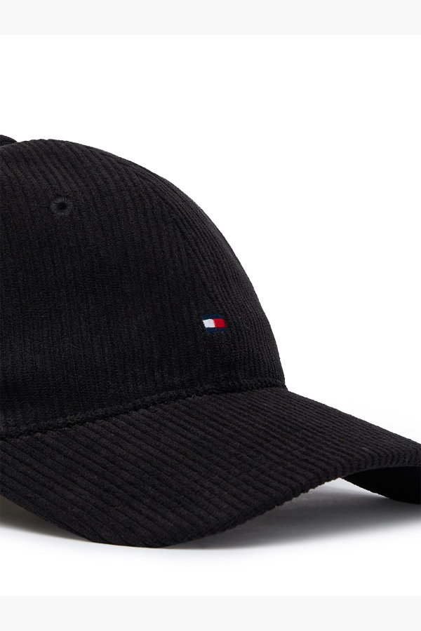 Tommy Hilfiger Flag Cord 6 Panel Erkek Şapka SIYAH
