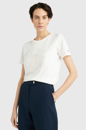 Tommy Hilfiger Kadın T-shirt Beyaz Tommy Hilfiger Kadın T-shirt Beyaz
