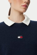 Tommy Hilfiger Kadın Bisiklet Yaka Kazak LACIVERT