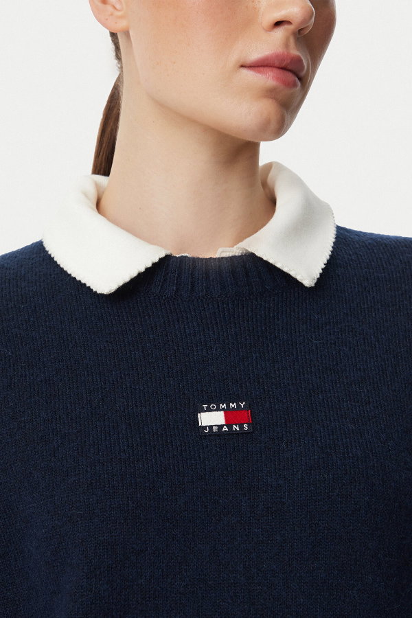 Tommy Hilfiger Kadın Bisiklet Yaka Kazak LACIVERT