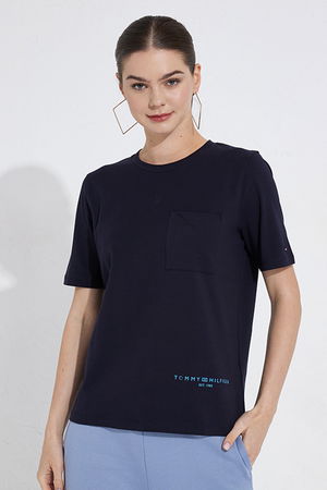 Tommy Hilfiger Kadın T-shirt LACİVERT Tommy Hilfiger Kadın T-shirt LACİVERT