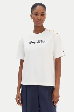 Tommy Hilfiger Kadın T-shirt Beyaz