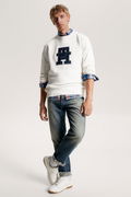 Tommy Hilfiger Marka Logolu Erkek Sweat BEYAZ