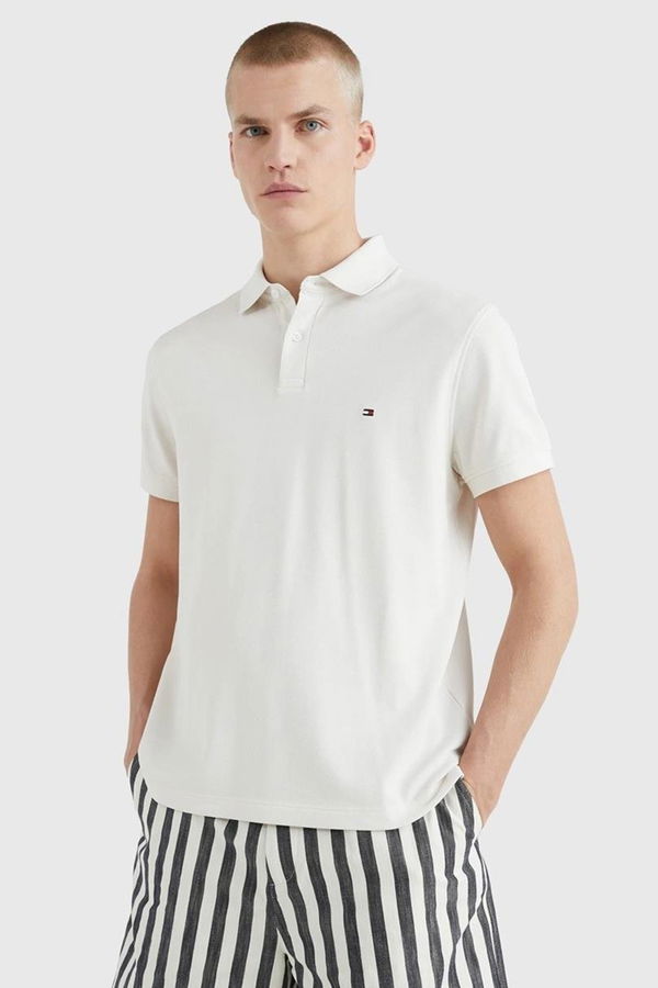 Tommy Hilfiger Polo Yaka Erkek T-shirt BEYAZ