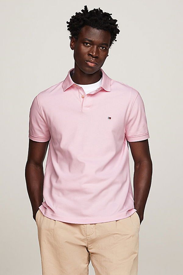 Tommy Hilfiger Polo Yaka Erkek T-shirt PEMBE