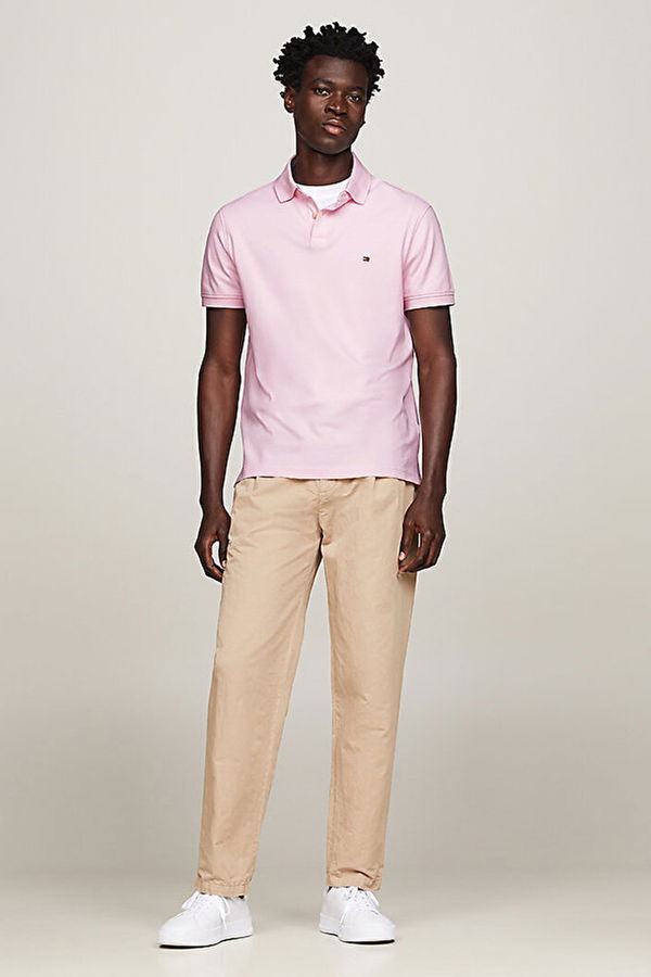 Tommy Hilfiger Polo Yaka Erkek T-shirt PEMBE