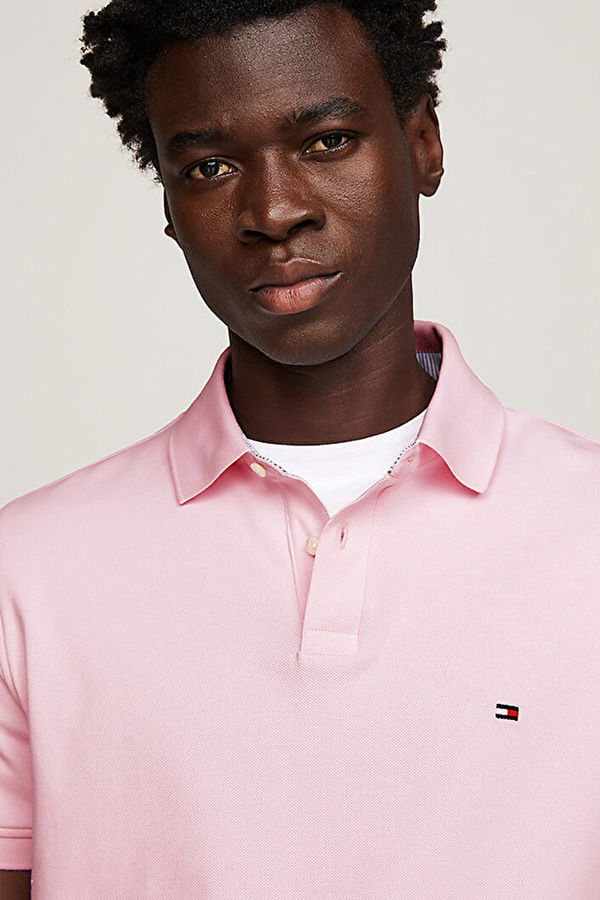 Tommy Hilfiger Polo Yaka Erkek T-shirt PEMBE