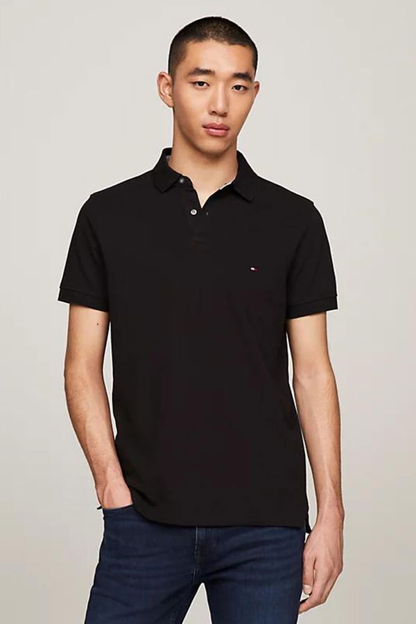 Tommy Hilfiger Polo Yaka Erkek T-shirt SİYAH