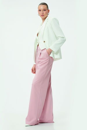 Koton Yüksek Bel Pileli  Palazzo Pantolon PUDRA Koton Yüksek Bel Pileli  Palazzo Pantolon PUDRA