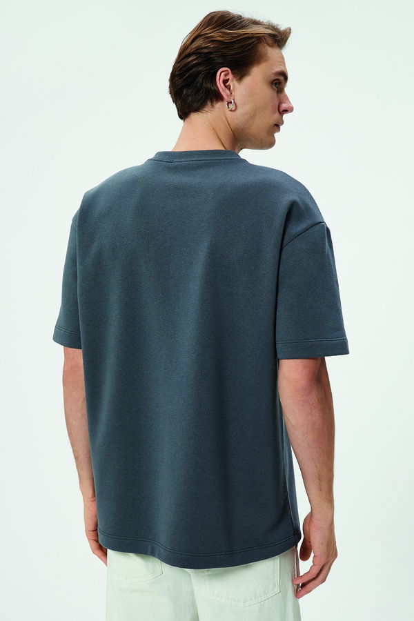 Koton Bisiklet Yaka Oversize T-shirt ANTRASİT