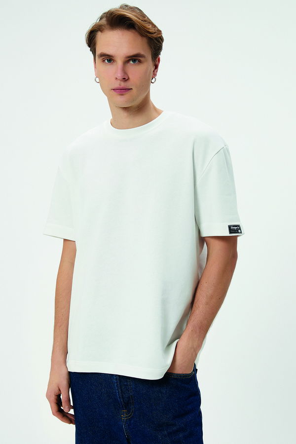 Koton Bisiklet Yaka Oversize T-shirt BEYAZ