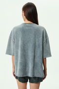 Koton Bisiklet Yaka Oversize T-shirt GRİ