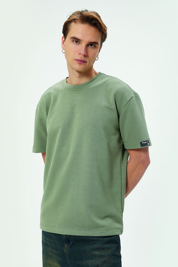 Koton Bisiklet Yaka Oversize T-shirt HAKİ