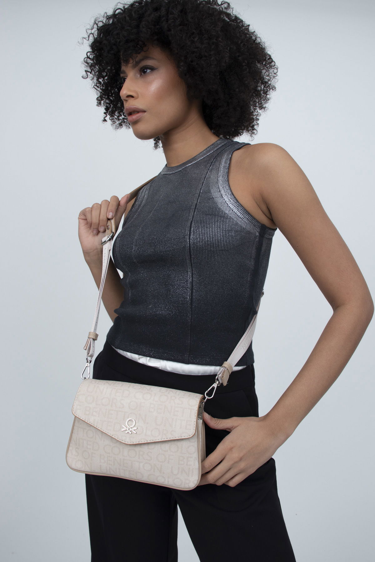 United Colors Of Benetton Kadın Çapraz Çanta Bej