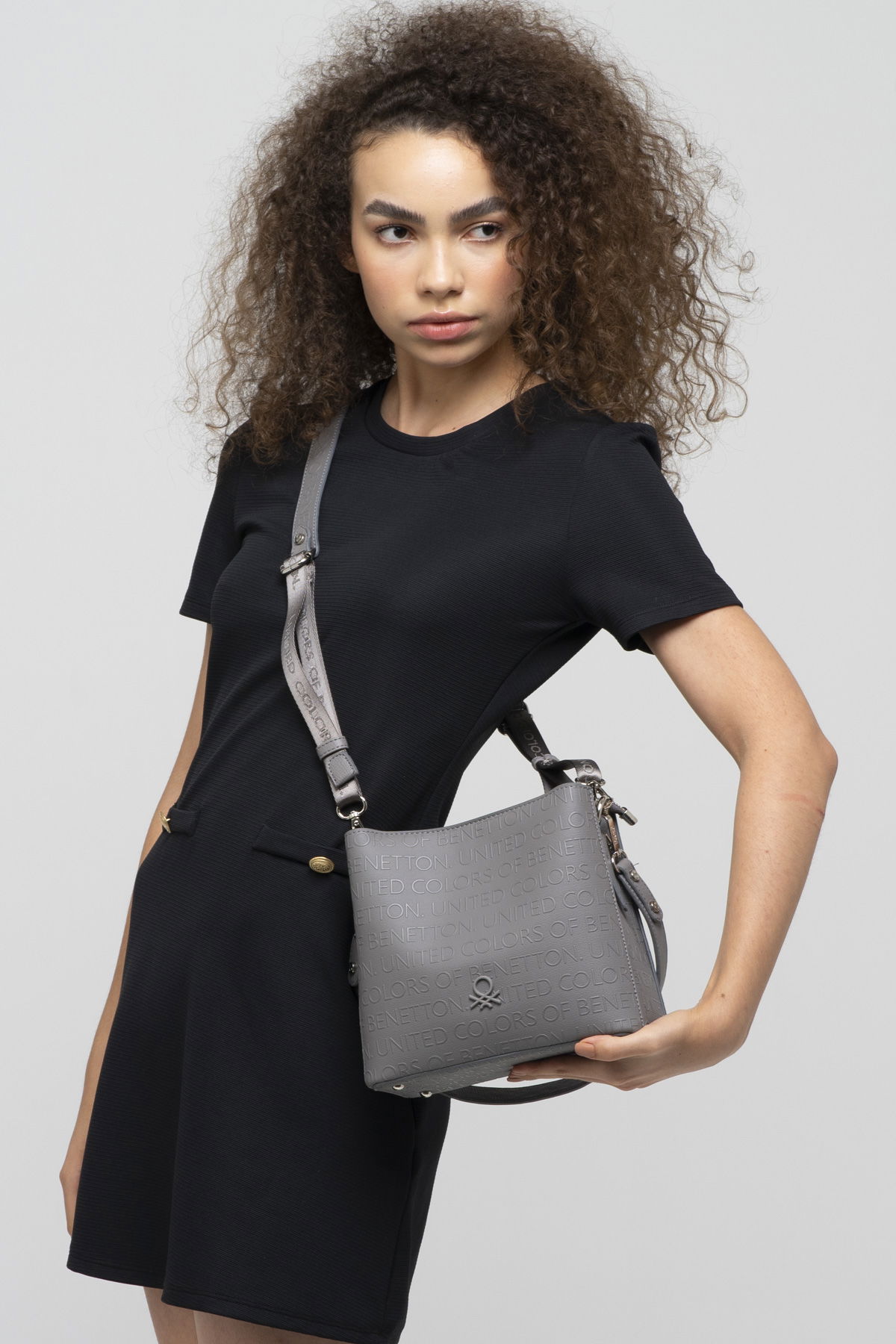 United Colors Of Benetton Kadın Çapraz Çanta Gri