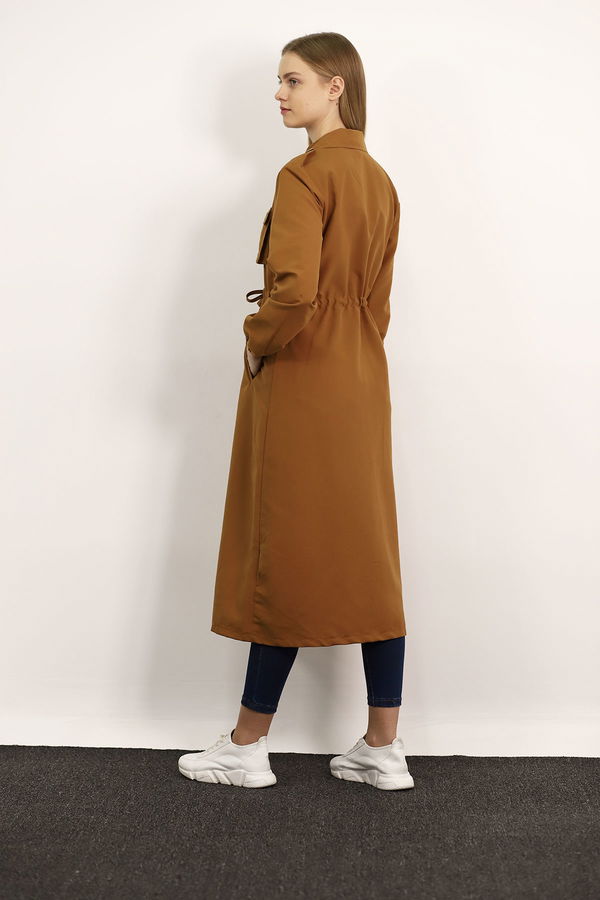 Bel Bağcıklı Düğmeli Trenchcoat CAMEL Bel Bağcıklı Düğmeli Trenchcoat CAMEL