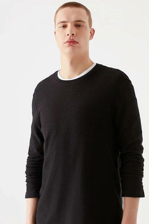 Bisiklet Yaka T-shirt SIYAH Bisiklet Yaka T-shirt SIYAH
