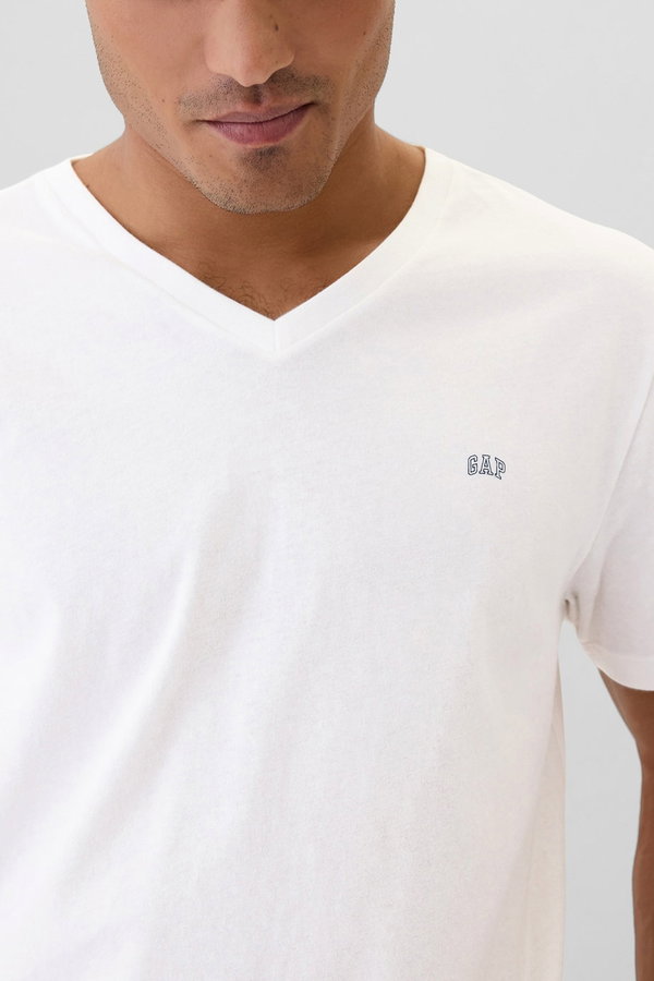 Gap V Yaka Erkek T-shirt Beyaz