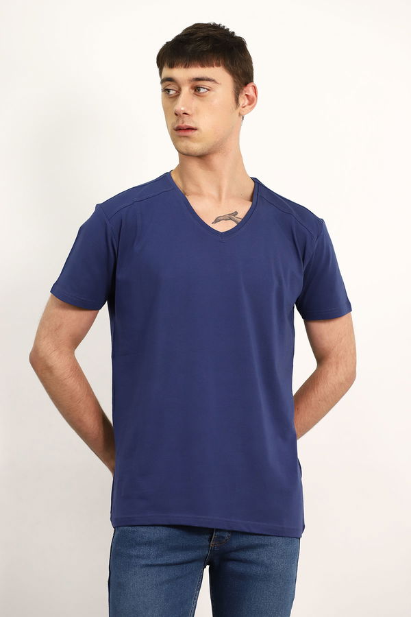 V Yaka T-shırt INDIGO V Yaka T-shırt INDIGO