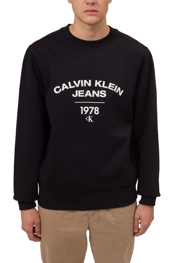 Calvin Klein Baskılı Erkek Sweat SİYAH