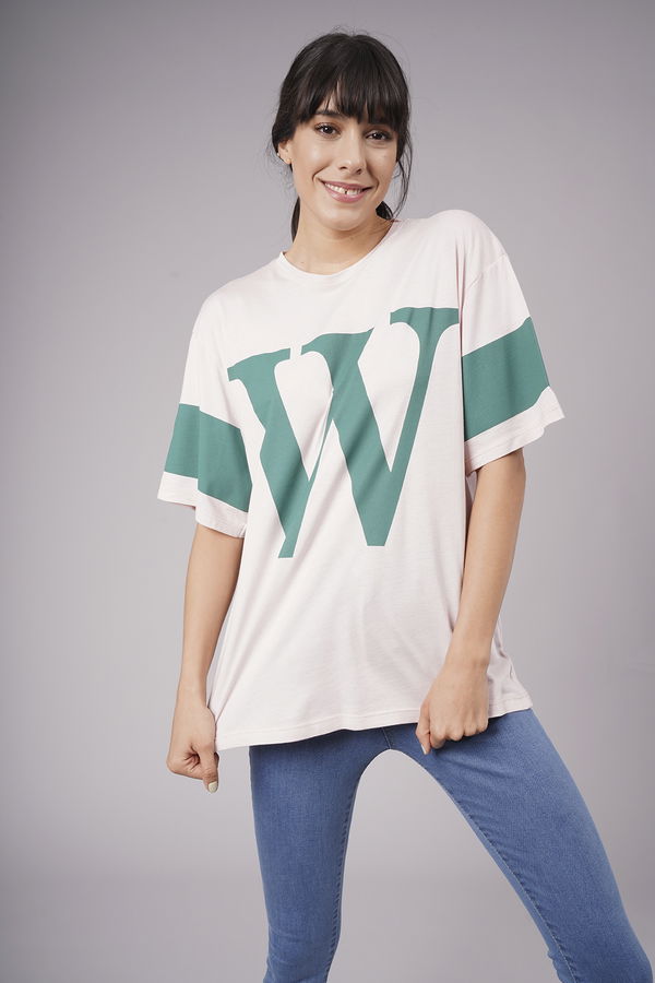 W Baskılı T-shirt PUDRA W Baskılı T-shirt PUDRA
