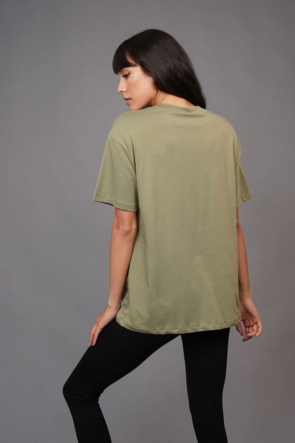 Yaka Zincirli T-shirt HAKI Yaka Zincirli T-shirt HAKI
